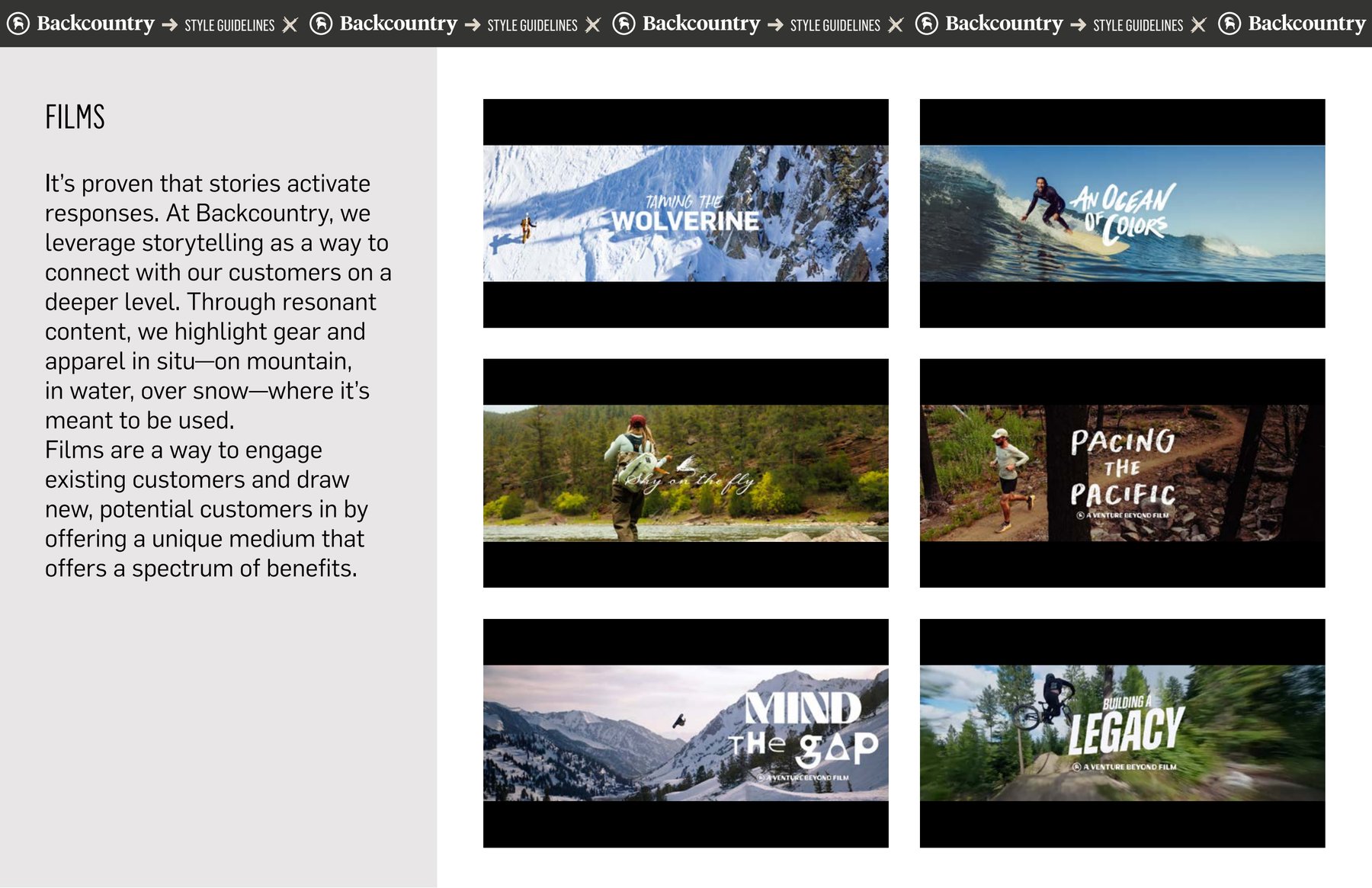 Brand guidelines — films spread