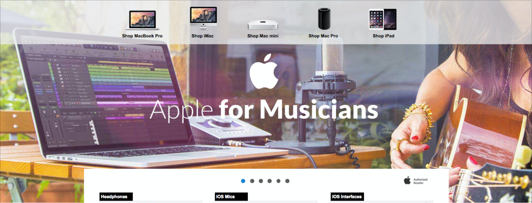 Apple for Musicians — online store hero