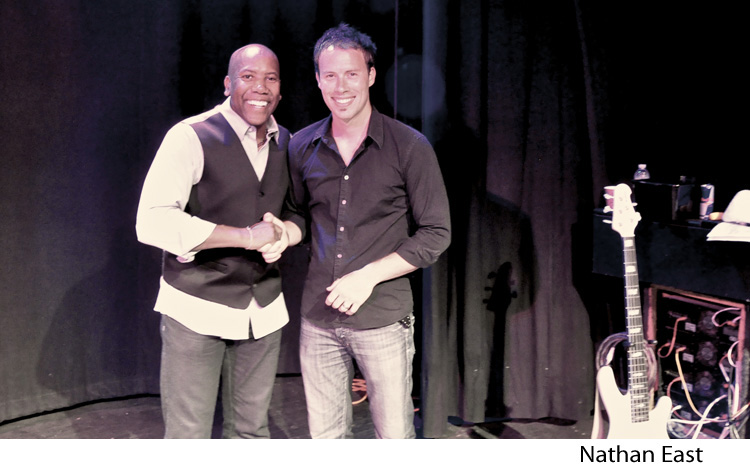 On set with Nathan East