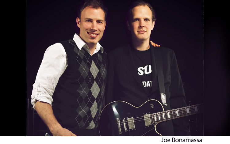 On set with Joe Bonamassa