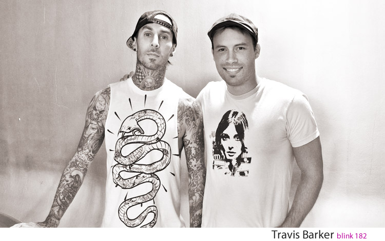 On set with Travis Barker